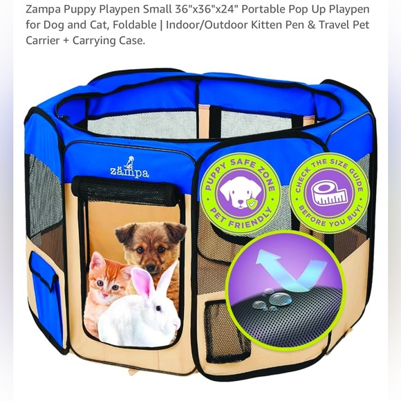 Zampa Portable, foldable Pet Playpen - small to Med pets - EUC - only used once - Picture 4 of 16